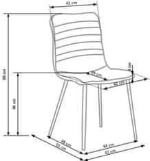 Halmar Kovová židle K251, šedá