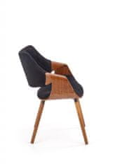 Halmar Jídelní židle K396, ořech / černá
