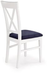 Halmar Dřevěná židle Bergamo, bílá / modrá