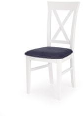 Halmar Dřevěná židle Bergamo, bílá / modrá