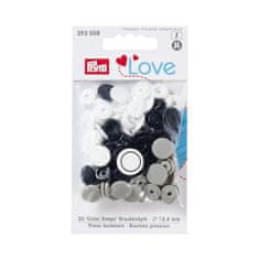 PRYM Plastové patentky "Color Snaps" kulaté, Prym Love, 12,4 mm, 30 ks, černé/bílé/béžové