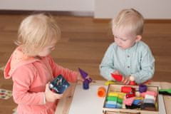 Ulanik Montessori dřevěná hračka "Peg dolls with hats in cups"