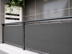 My Best Home Balkonová ratanová zástěna s očky PORI, černá/šedá , výška 100 cm šířka různé rozměry 900 g/m2 MyBestHome Rozměr: 100x500 cm