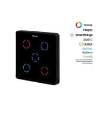 HELTUN HELTUN Touch Panel Switch Quinto (HE-TPS05-MKK), Z-Wave nástěnný vypínač 5 tlačítek, Černý