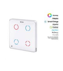 HELTUN HELTUN Touch Panel Switch Quarto (HE-TPS04-WWM), Z-Wave nástěnný vypínač 4 tlačítka, Bílý