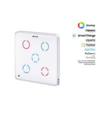 HELTUN HELTUN Touch Panel Switch Quinto (HE-TPS05-WWM), Z-Wave nástěnný vypínač 5 tlačítek, Bílý