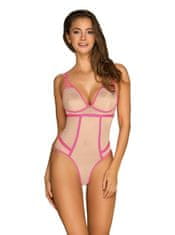 Obsessive Elegantní body Nudelia teddy neon pink - Obsessive L/XL růžova