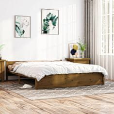 shumee Rám postele medově hnědý masivní dřevo 200 x 200 cm