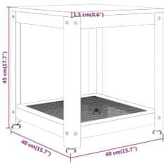 Vidaxl Odkládací stolek tmavě hnědý a černý 40x40x45 cm MDF a železo