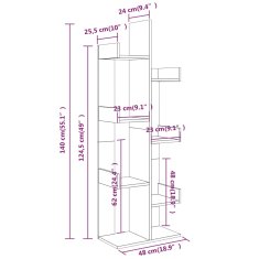 Greatstore Knihovna 48 x 25,5 x 140 cm kouřový dub kompozitní dřevo