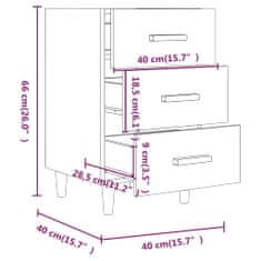 Vidaxl Noční stolek bílý 40 x 40 x 66 cm kompozitní dřevo