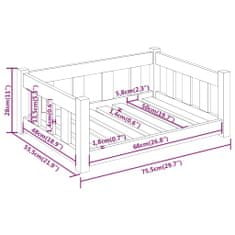 Vidaxl Pelíšek pro psy 75,5 x 55,5 x 28 cm masivní borovice