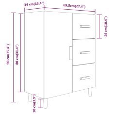 Vidaxl Příborník betonově šedý 69,5 x 34 x 90 cm kompozitní dřevo