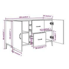 Vidaxl Příborník betonově šedý 100 x 36 x 60 cm kompozitní dřevo