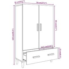 Vidaxl Komoda bílá s vysokým leskem 70 x 31 x 115 cm kompozitní dřevo