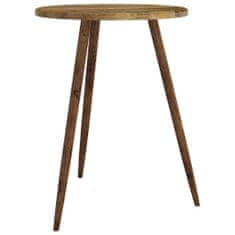 Greatstore Bistro stolek tmavě hnědý Ø 60 x 76 cm MDF a železo