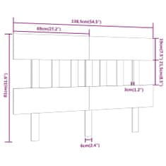 Greatstore Čelo postele bílé 138,5 x 3 x 81 cm masivní borovice