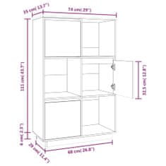 Vidaxl Komoda medově hnědá 74 x 35 x 117 cm masivní borové dřevo