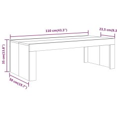 Greatstore Konferenční stolek hnědý dub 110 x 50 x 35 cm kompozitní dřevo