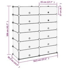 Greatstore Botník černý 94,5 x 36,5 x 106 cm PP