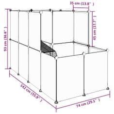 Petromila Klec pro malá zvířata průhledná 142 x 74 x 93 cm PP a ocel