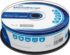 MediaRange BLU-RAY 25GB 6x, spindl, 25ks