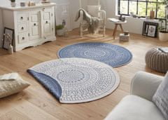 NORTHRUGS Kusový koberec Twin-Wendeteppiche 103104 creme blau kruh – na ven i na doma 140x140 (průměr) kruh