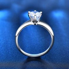 Royal Fashion stříbrný rhodiovaný prsten s drahokamem moissanitem HA-XJZ001-SILVER-MOISSANITE Velikost: 8 (EU: 57-58)