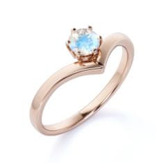 Royal Fashion Royal Fashion prsten Wave s drahokamem moonstonem 14k růžové zlato Vermeil GU-DR14487R-ROSEGOLD-MOONSTONE Velikost: 5 (EU: 49-50)