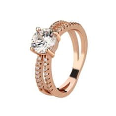 Royal Fashion pozlacený prsten Třpytivé pásky 14k růžové zlato MA-MSR0931-ROSEGOLD Velikost: 8 (EU: 57-58)