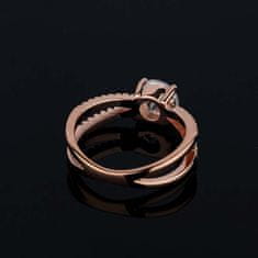 Royal Fashion pozlacený prsten Třpytivé pásky 14k růžové zlato MA-MSR0931-ROSEGOLD Velikost: 8 (EU: 57-58)