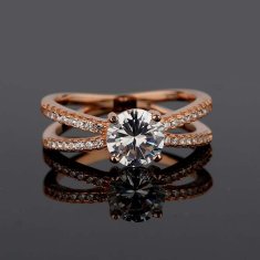 Royal Fashion pozlacený prsten Třpytivé pásky 14k růžové zlato MA-MSR0931-ROSEGOLD Velikost: 8 (EU: 57-58)