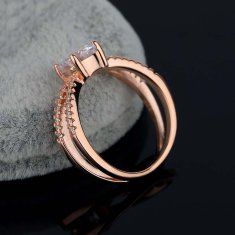 Royal Fashion pozlacený prsten Třpytivé pásky 14k růžové zlato MA-MSR0931-ROSEGOLD Velikost: 8 (EU: 57-58)