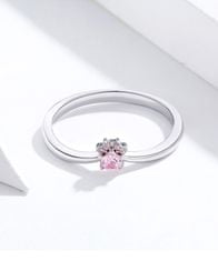 Royal Fashion prsten Milovaná růžová packa tlapka SCR628 Velikost: 8 (EU: 57-58)