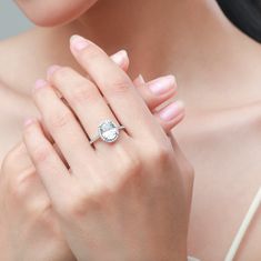 Royal Fashion stříbrný rhodiovaný prsten Broušený ovál HA-JZ1479-SILVER Velikost: 6 (EU: 51-53)