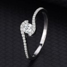 Royal Fashion stříbrný rhodiovaný prsten Třpytivé propojení HA-YJJZ020-SILVER Velikost: 9 (EU: 59-60)