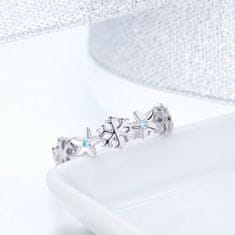 Royal Fashion prsten Křišťálová vločka BSR015 Velikost: Univerzální 52-60 mm