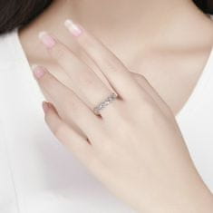Royal Fashion prsten Křišťálová vločka BSR015 Velikost: Univerzální 52-60 mm