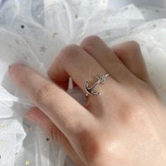 Royal Fashion stříbrný rhodiovaný prsten Kotva HA-YJJZ088-SILVER Velikost: 7 (EU: 54-56)