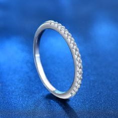 Royal Fashion stříbrný rhodiovaný prsten s drahokamy moissanity HA-XJZ048-SILVER-MOISSANITE Velikost: 6 (EU: 51-53)