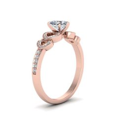 Royal Fashion pozlacený prsten Milovaná srdce 14k růžové zlato MA-R055-ROSEGOLD Velikost: 7 (EU: 54-56)