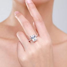 Royal Fashion stříbrný rhodiovaný prsten Broušený obdélník HA-JZ1385-SILVER Velikost: 9 (EU: 59-60)
