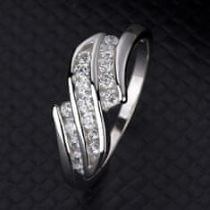 Royal Fashion stříbrný rhodiovaný prsten Třpytivé vlnky HA-YJJZ023-SILVER Velikost: 6 (EU: 51-53)