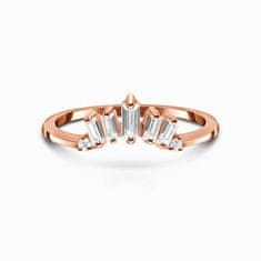 Royal Fashion Royal Fashion prsten Korunka s drahokamy topazy 14k růžové zlato Vermeil GU-DR8347R-ROSEGOLD-TOPAZ Velikost: 5 (EU: 49-50)