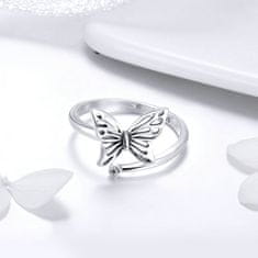 Royal Fashion prsten Filigránový motýl SCR448 Velikost: Univerzální 52-60 mm