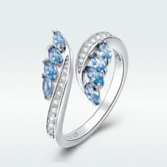 Royal Fashion prsten Křišťálově modré lístky BSR005