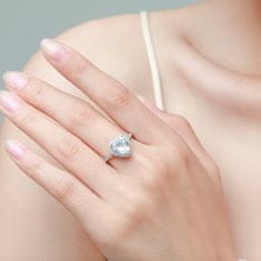 Royal Fashion stříbrný rhodiovaný prsten Broušené srdce HA-JZ1480-SILVER Velikost: 8 (EU: 57-58)
