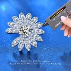 Royal Fashion stříbrné rhodiované náušnice s drahokamem moissanitem HA-XEA002-SILVER-MOISSANITE