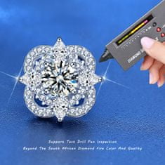 Royal Fashion stříbrné rhodiované náušnice s drahokamem moissanitem HA-XEA003-SILVER-MOISSANITE