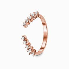 Royal Fashion Royal Fashion prsten Otevřený s drahokamy topazy 14k růžové zlato Vermeil GU-DR8351R-ROSEGOLD-TOPAZ Velikost: 5 (EU: 49-50)